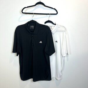 Lot Of 2 Adidas XL Black White Polo Shirts ADIPERFORM Golf Performance AE4774